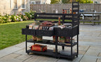 Topmax 62.3'' Patio Kitchen Island Solid Wood Kitchen Cart