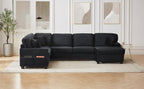 Sectional Sofa U-shaped Sectional with Movable Ottoman