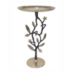 Elegant Round Side Table With Marble Base