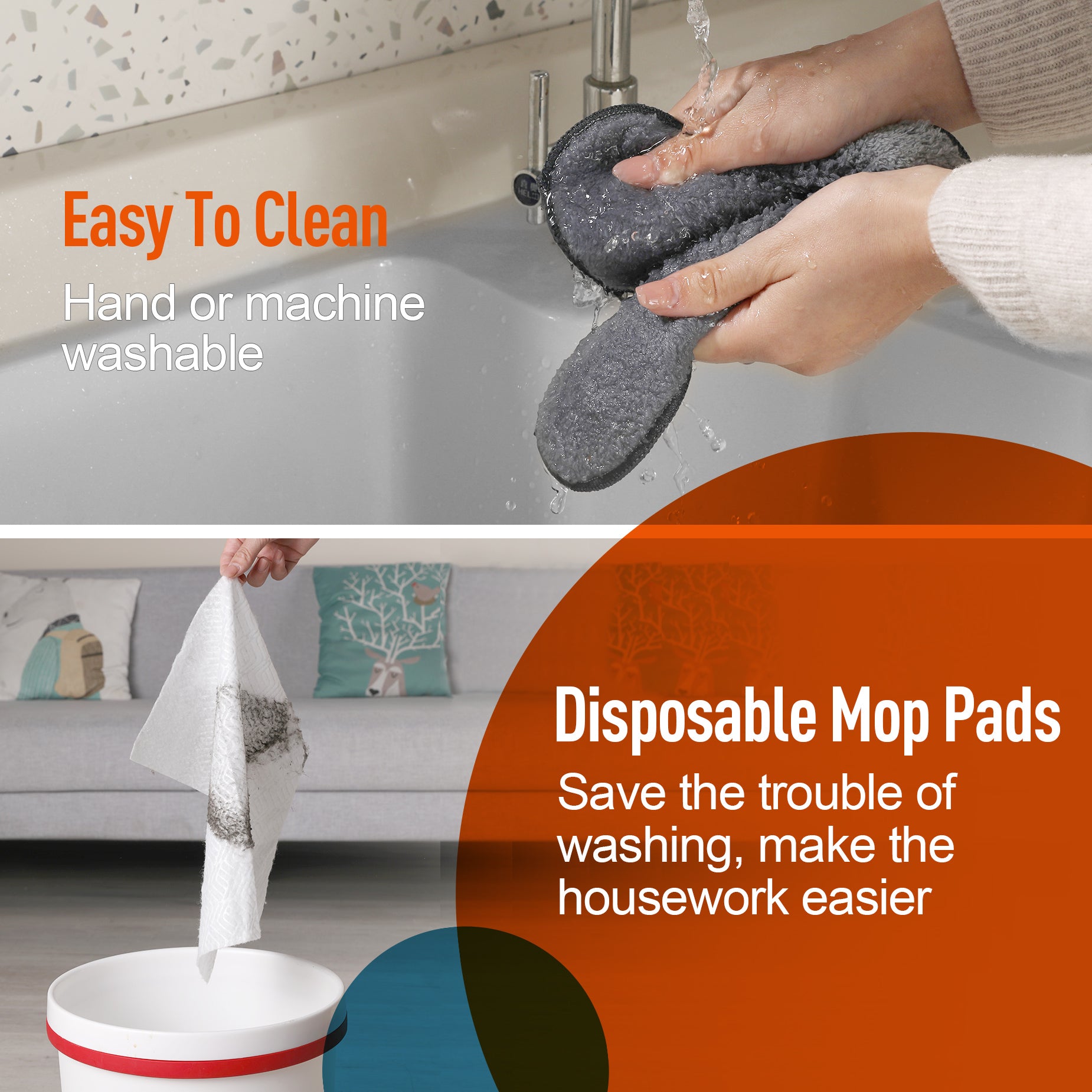 Effortless Wall Cleaning Mop with Disposable Pads