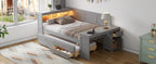 Full Size Daybed with Storage Shelves, Drawers, and Trundle