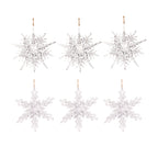 Set of 6 Iron Snowflake Hanger Christmas Tree Ornaments