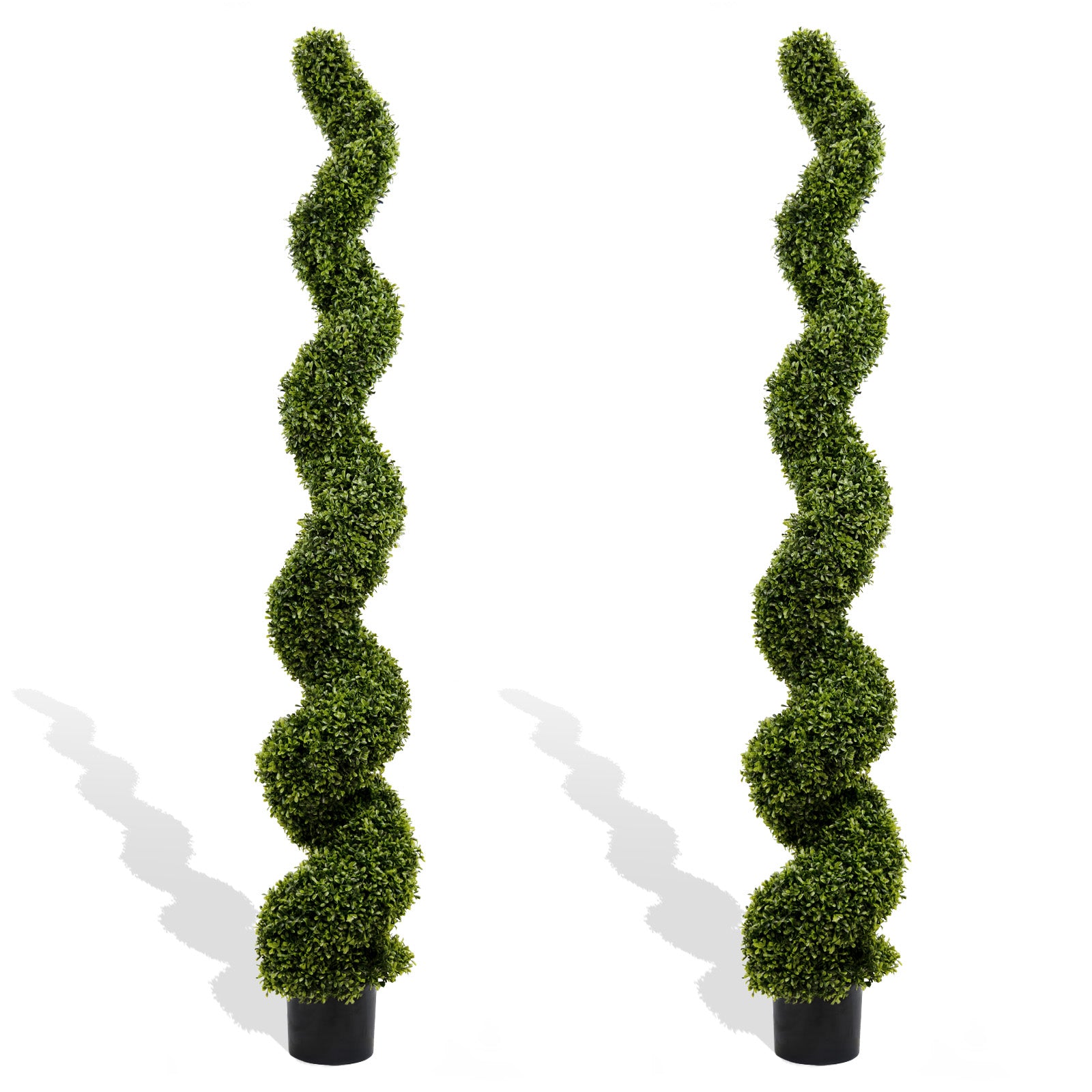 6FT Spiral Topiary Trees Artificial Outdoor Faux Boxwood Plants