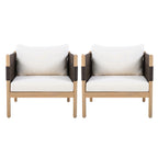 Outdoor Acacia Club Chairs (Set of 2) with Diamond-Pattern