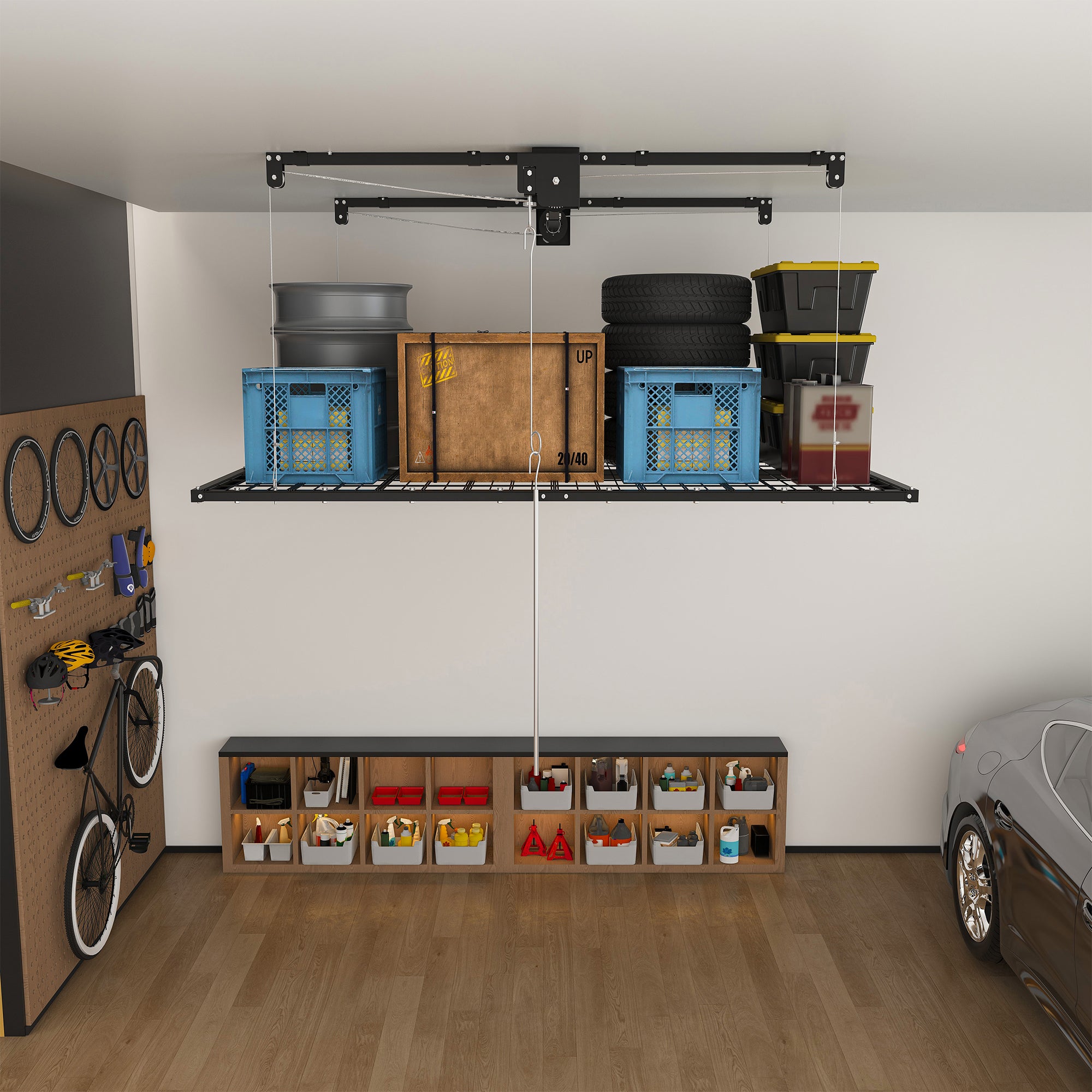 Overhead Garage Storage Rack 5x9 FT for High Ceilings