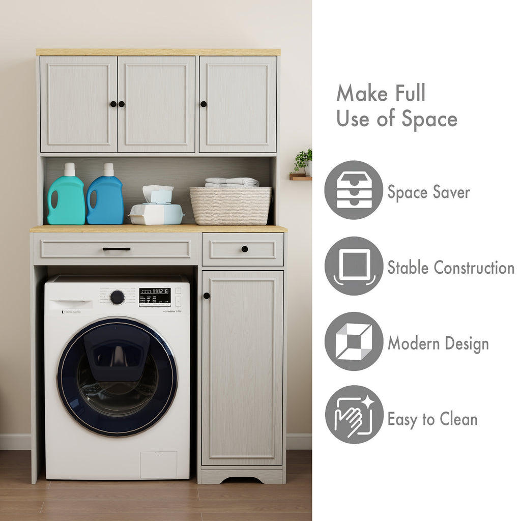 Over the Washer, Dryer and Robot Vacuum Storage Cabinet