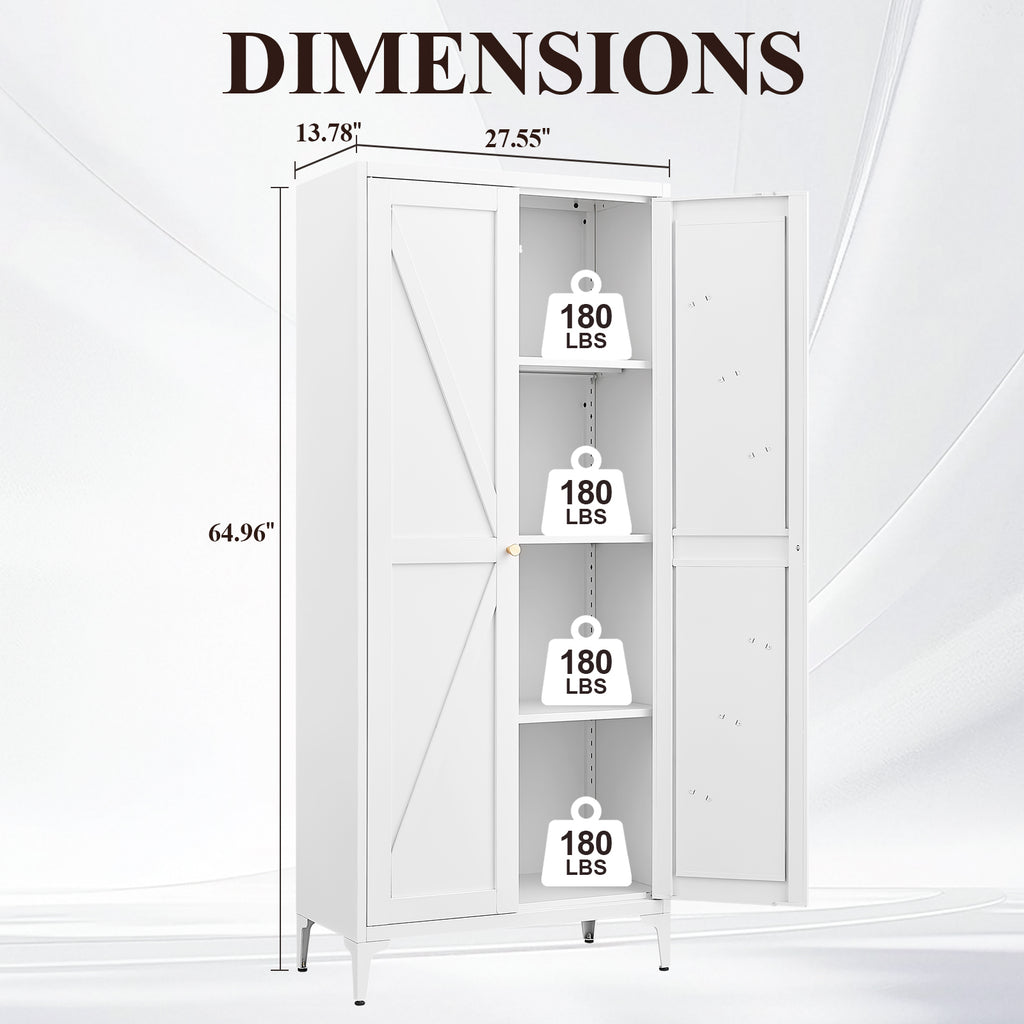 Metal Adjustable 2 Doors Storage Cabinet