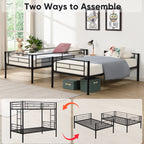 Twin Over Twin Metal Bunk Bed with Trundle