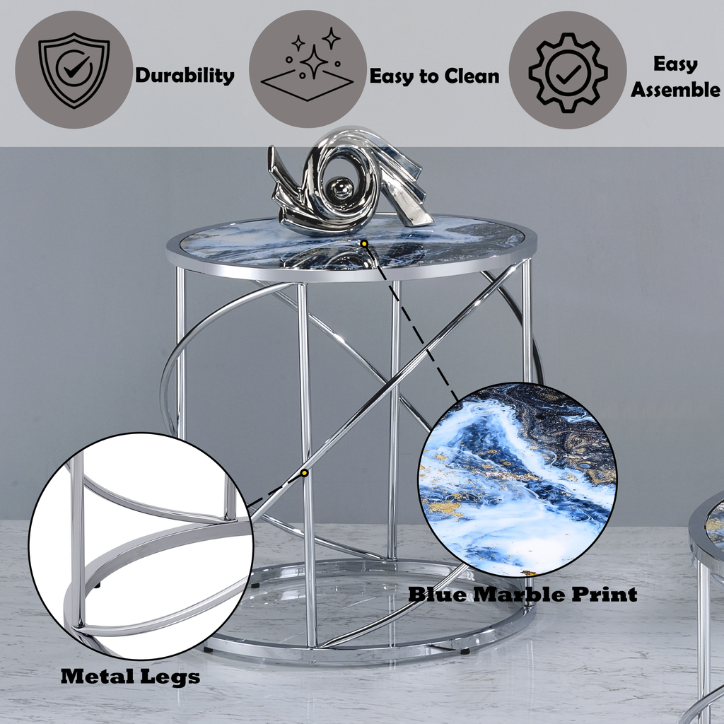 Lyda Round Glass Top Table