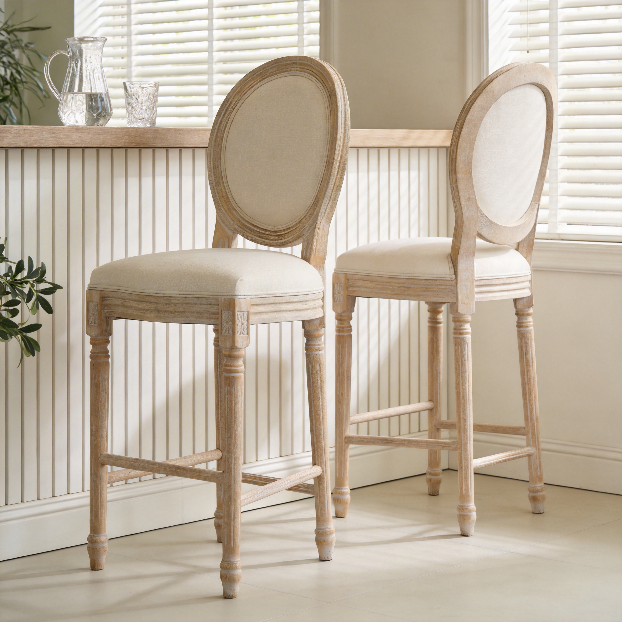 French Country 26'' Height Bar Chairs Set of 2