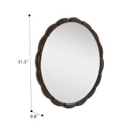 Round Wood Wall Mirror - 31.5" Farmhouse Rustic Accent