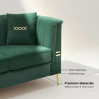 FX-P82-GR3 Modern Velvet 3-Seater Chesterfield Style Sofa