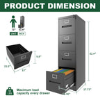 4 Drawer File Cabinet with Lock
