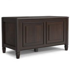 Connaught 36 inch Wide Solid Wood Small Storage Bench Trunk in Chestnut
