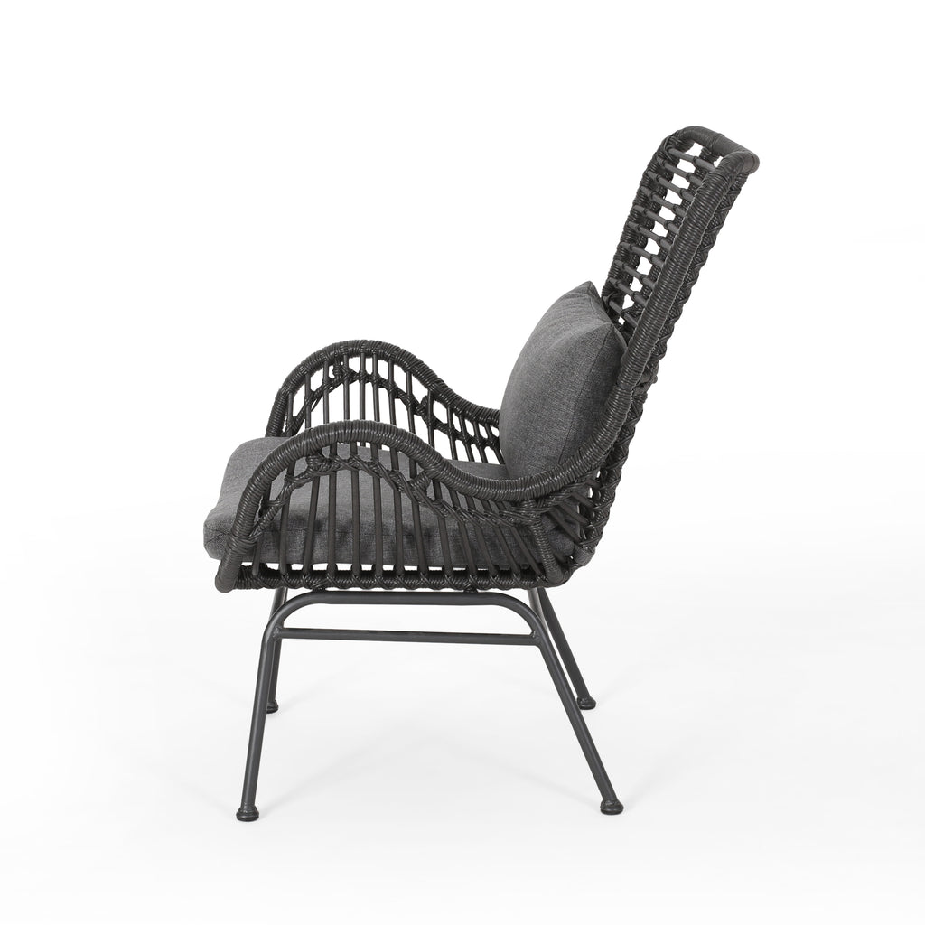 Tapscott Wicker Patio Chair with Cushions (Set of 2)