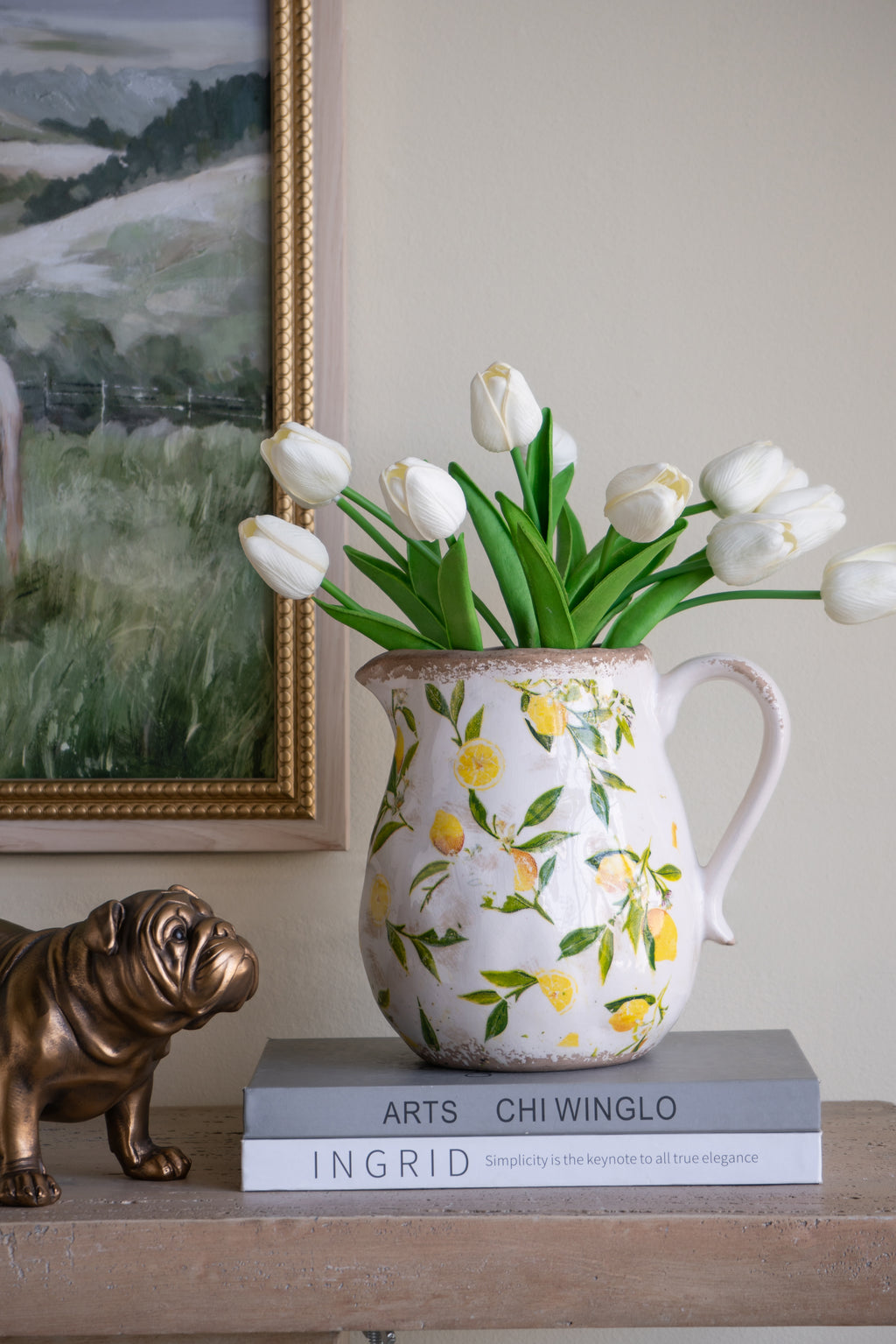Distressed White Ceramic Vase