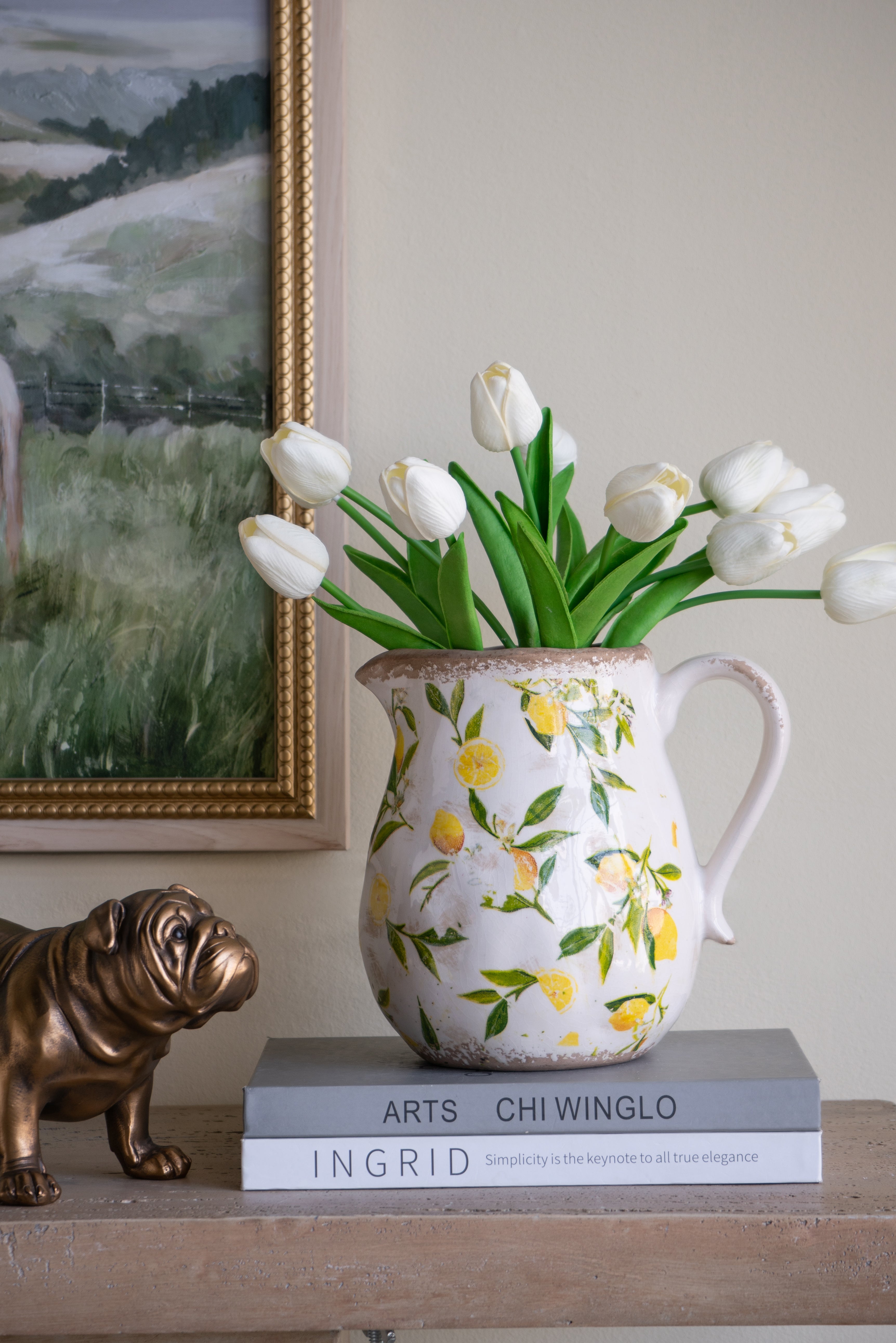 Distressed White Ceramic Vase