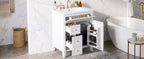 24" Modern Bathroom Vanity with Ceramic Sink and Storage Rack