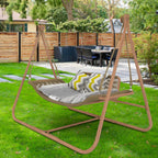 Freestanding Double Egg Swing Chair with Stand