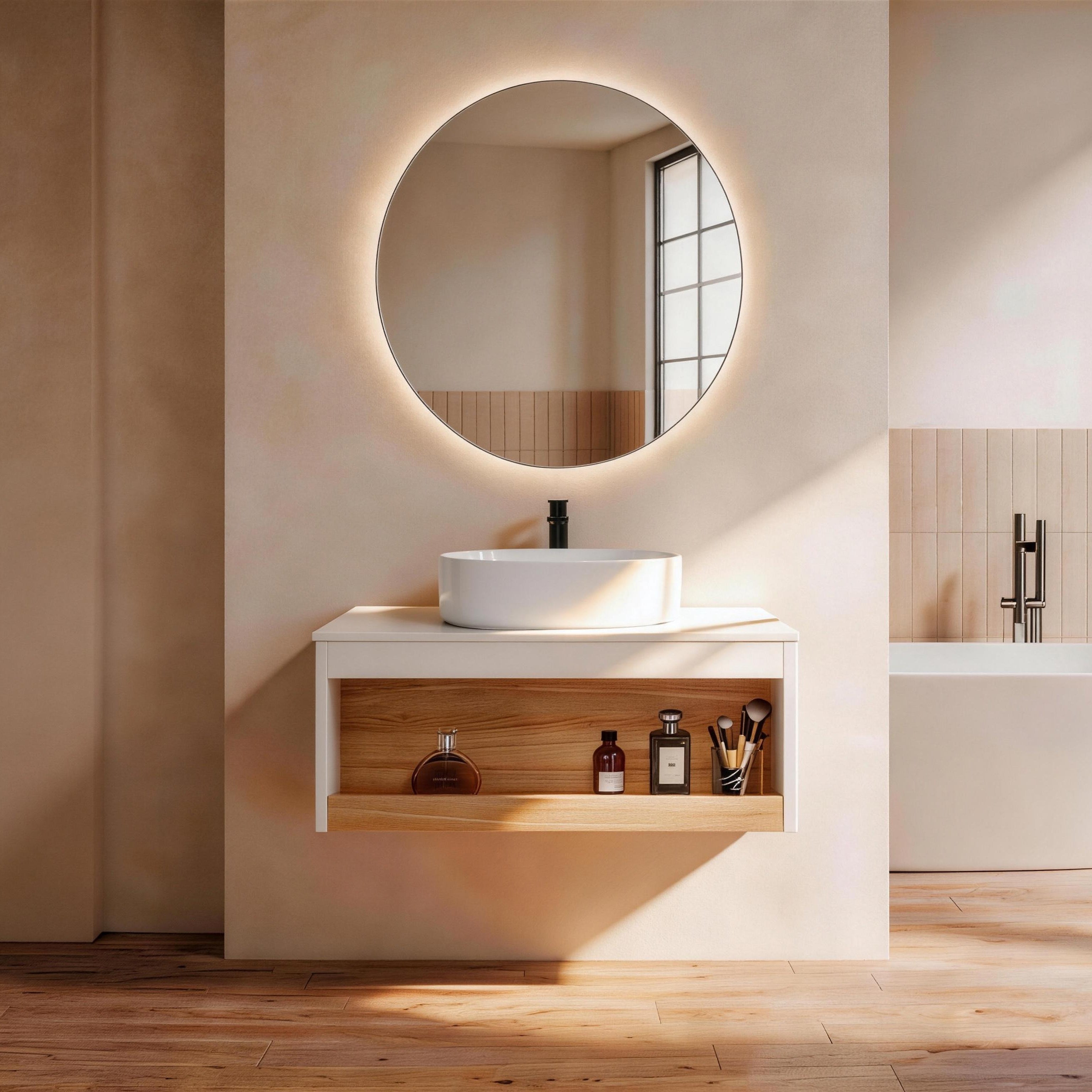 30" Floating Bathroom Vanity with Glossy Finish