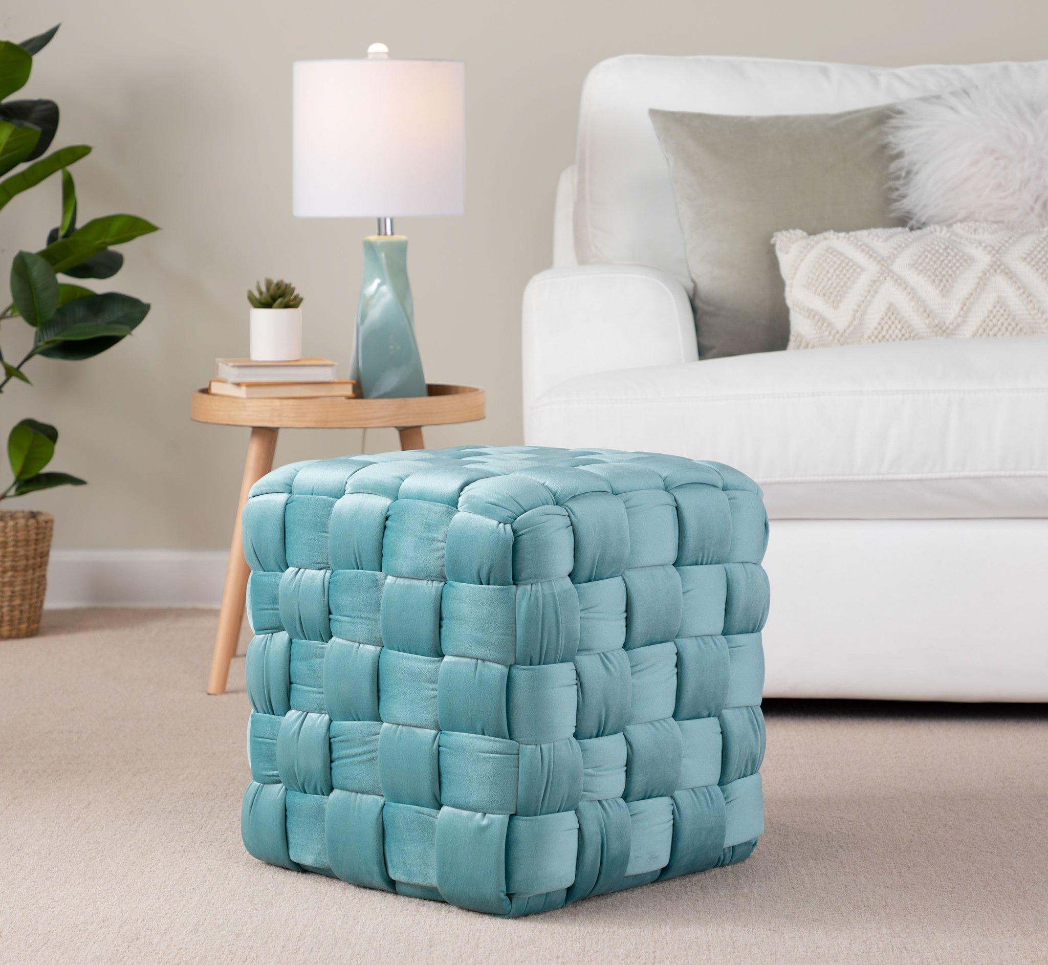 Square 16" Ottoman in Ice