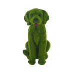 Flocked Dog Garden Statue - 13.78" Resin Figurine