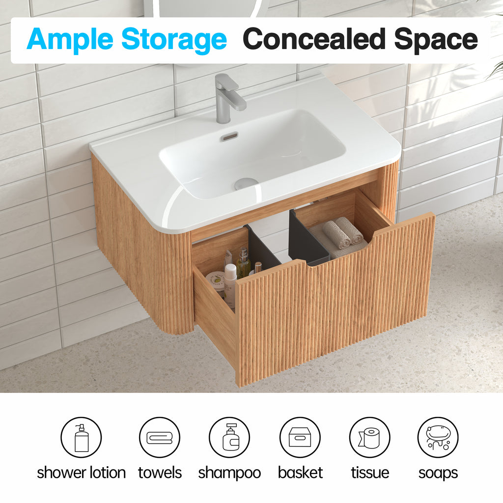 30" Modern Floating Bathroom Vanity