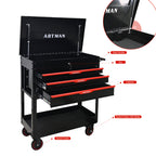 3 Drawers Multifunctional Tool Cart With Wheels