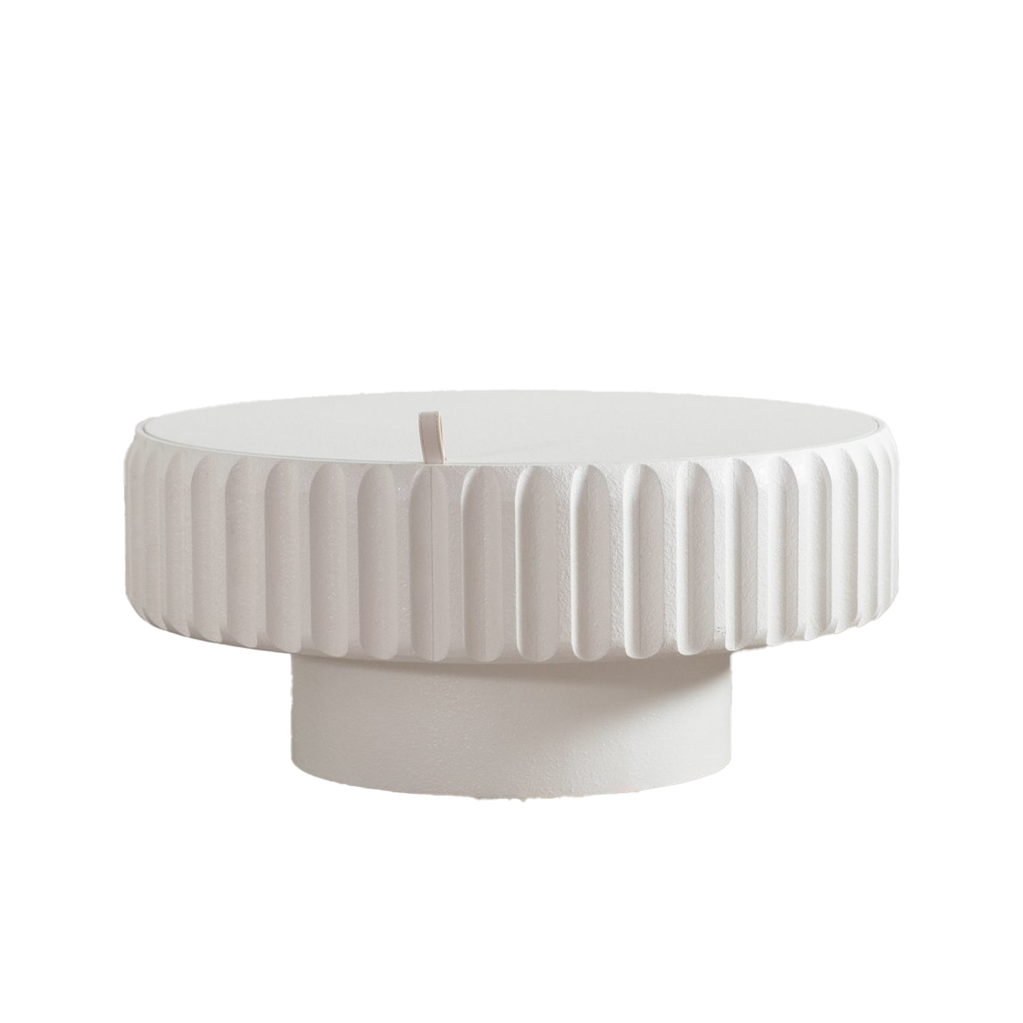Round Fluted Storage Table with Lift-Off Lid