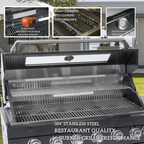 108-Inch 6-Burner Deluxe Stainless Steel Gas Outdoor Kitchen Grill