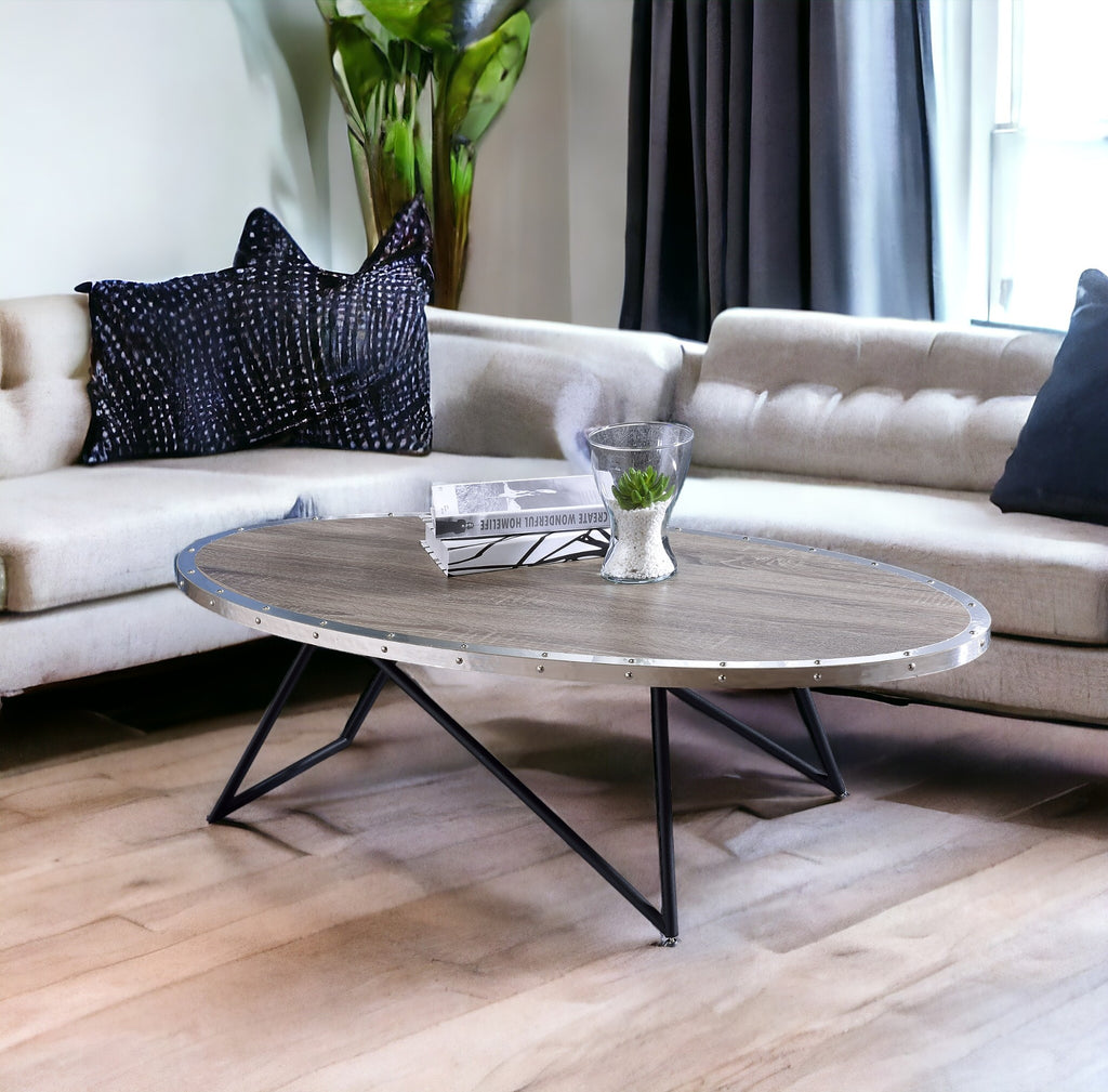 Allis Weathered Oval Coffee Table