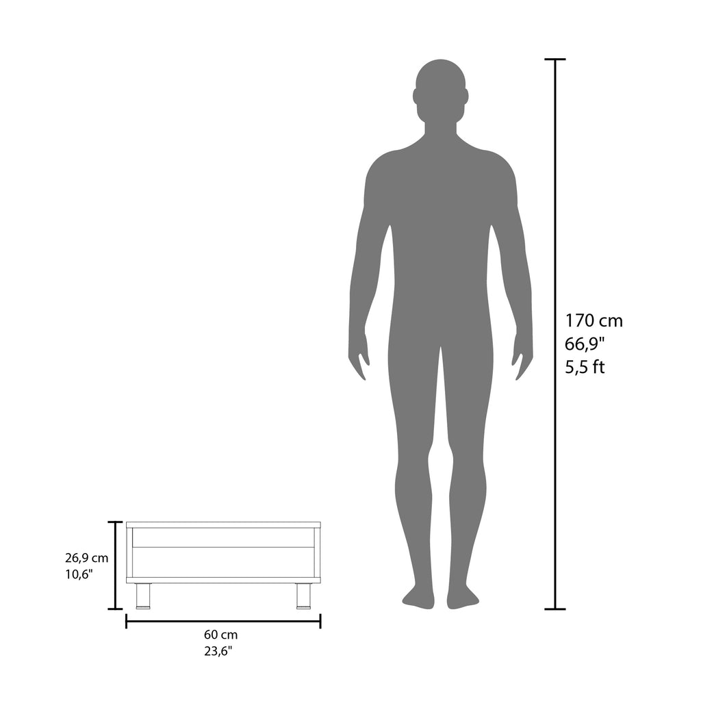 Coffee Table with 1 Shelf and 4 Legs