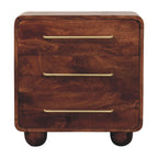 Solid Wood 3-Drawer Rounded Chest