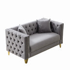 58" Chesterfield Velvet Sofa - 2 Seater Modern Loveseat