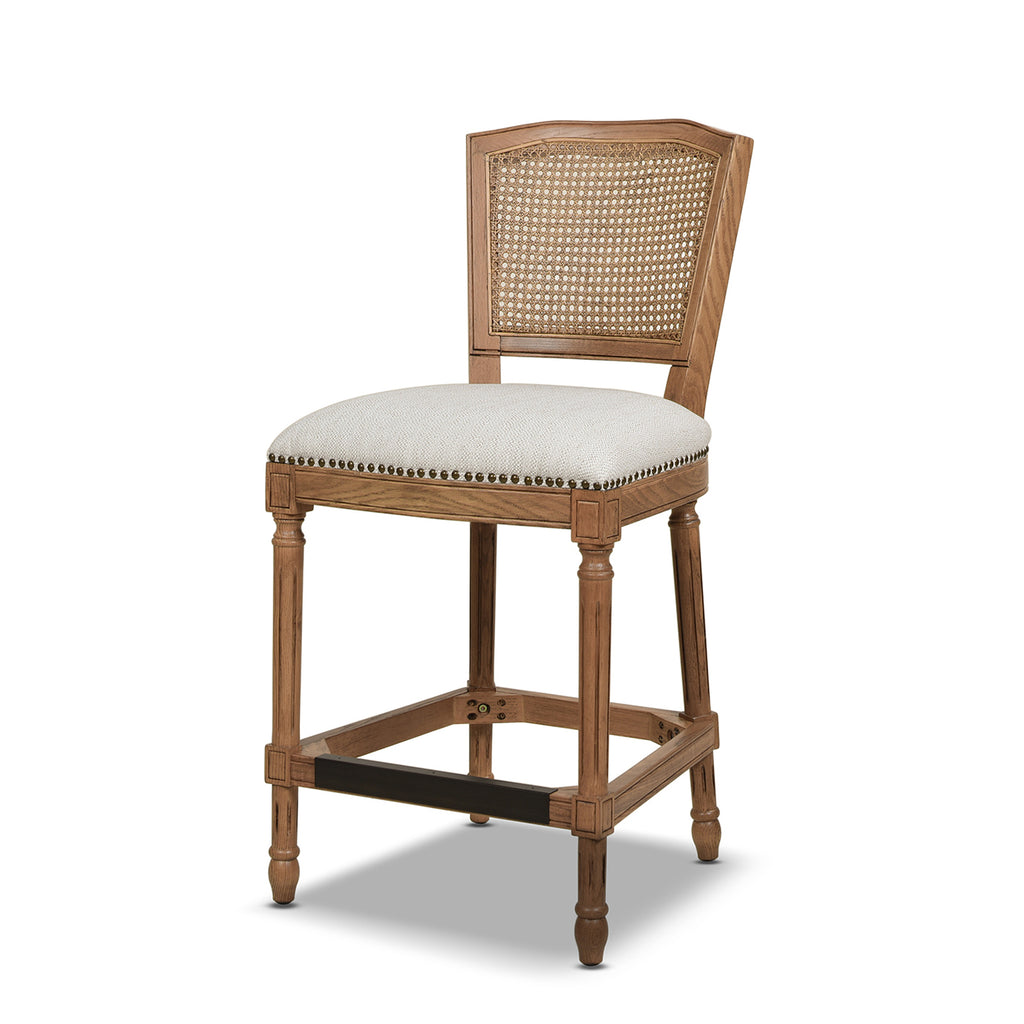 Triomphe Rattan Wicker High Back Armless Counter Bar Stool