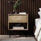 Hunter Solid Mango Wood Nightstand in Refined