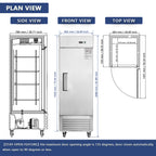 27"W Commercial Refrigerator with Solid Door