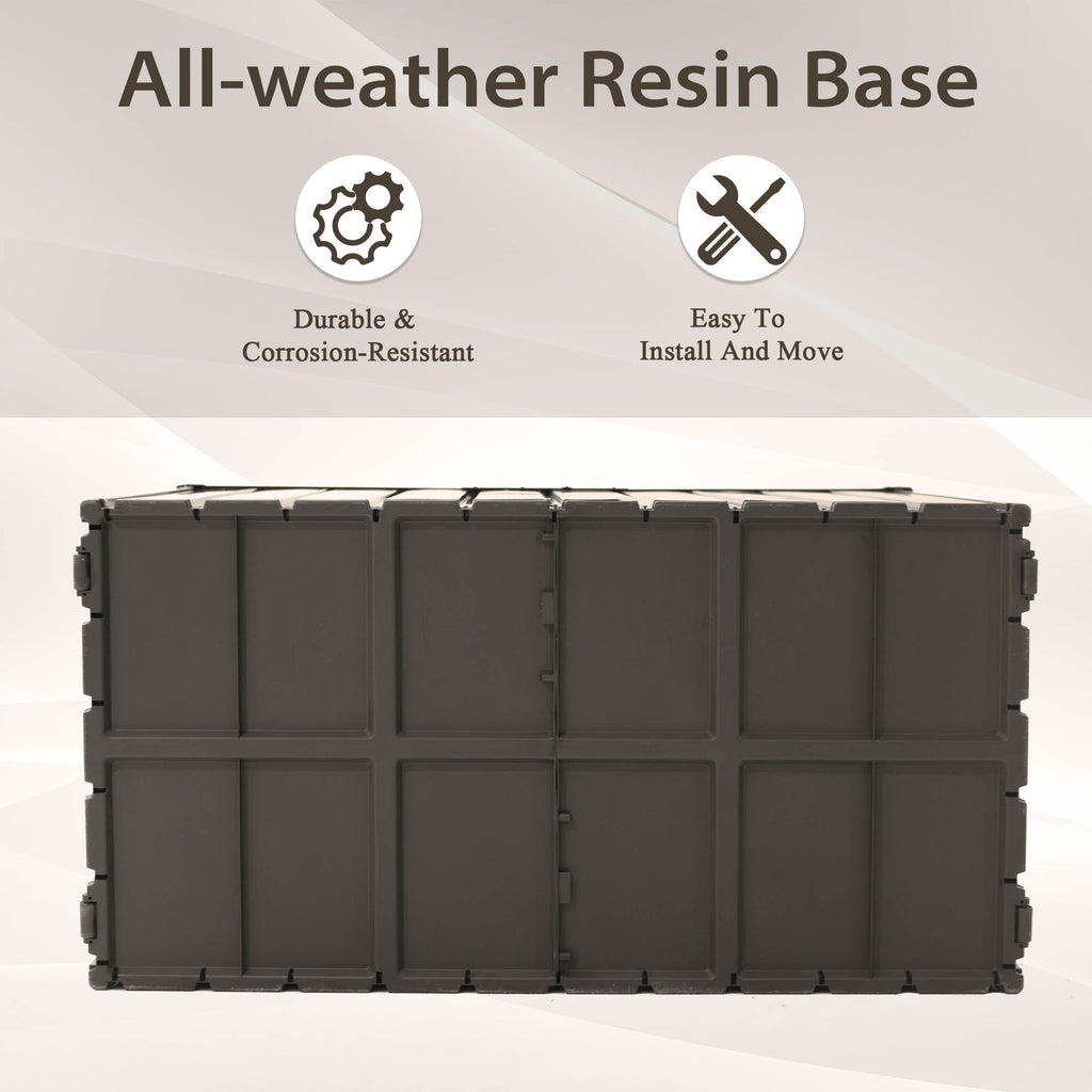 160 Gallon Outdoor Storage Deck Box - Waterproof Dark Brown