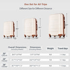 3-Piece Luggage Set - 20in Checked Suitcase with TSA Lock