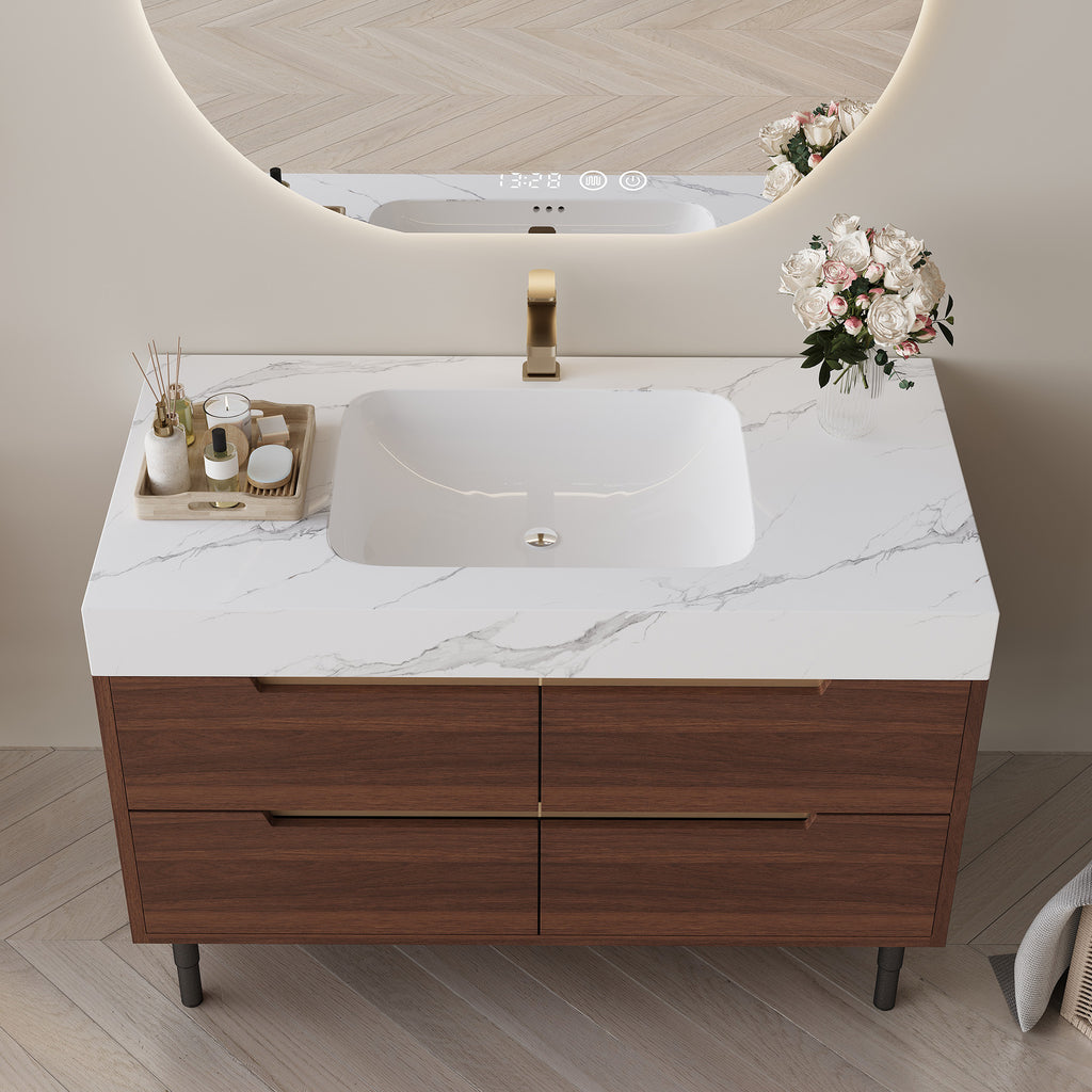 35.4" Farmhouse Free-standing Sintered Stone Bathroom Vanity