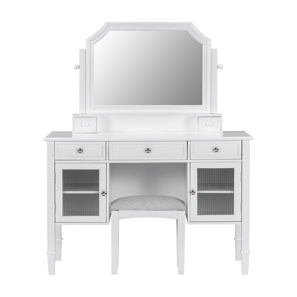 44.4" Makeup Vanity Desk with Adjustable Mirror