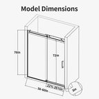 Frameless Single Sliding Soft-Close Shower Doors