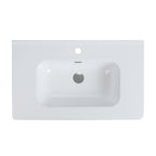 Glossy White Ceramic Integrated Basin
