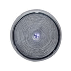 12.99"H Gray Bowl-Shaped Outdoor Fountain with LED Light