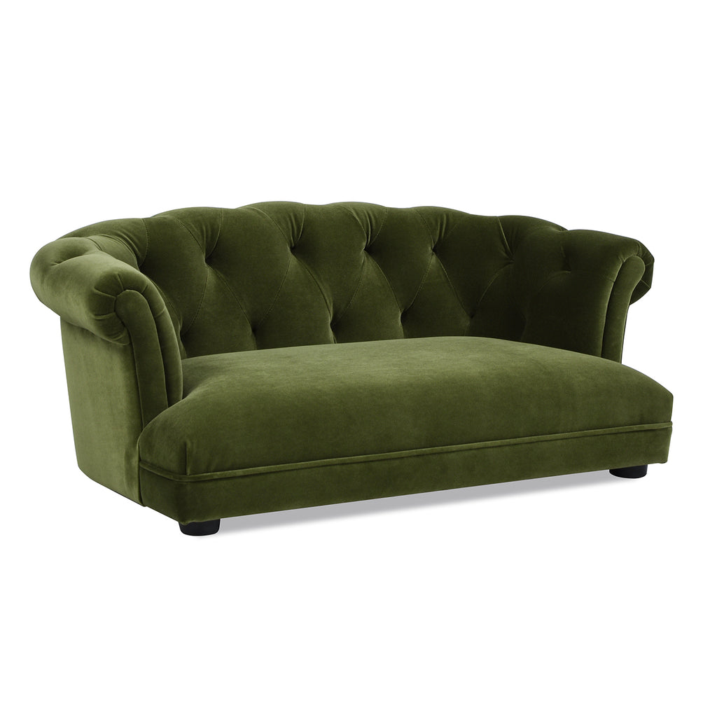 Kiki 36.5" Chesterfield Dog Sofa Bed, Medium, Olive