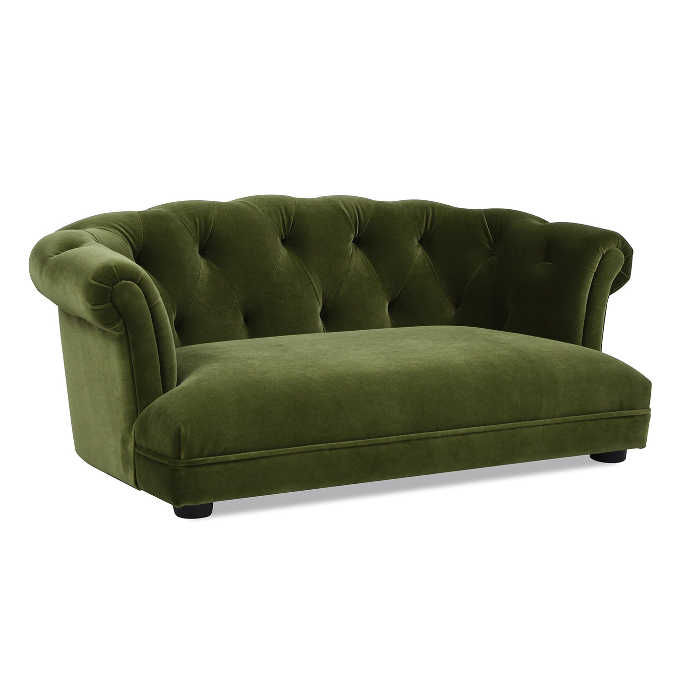 Kiki 36.5" Chesterfield Dog Sofa Bed, Medium, Olive
