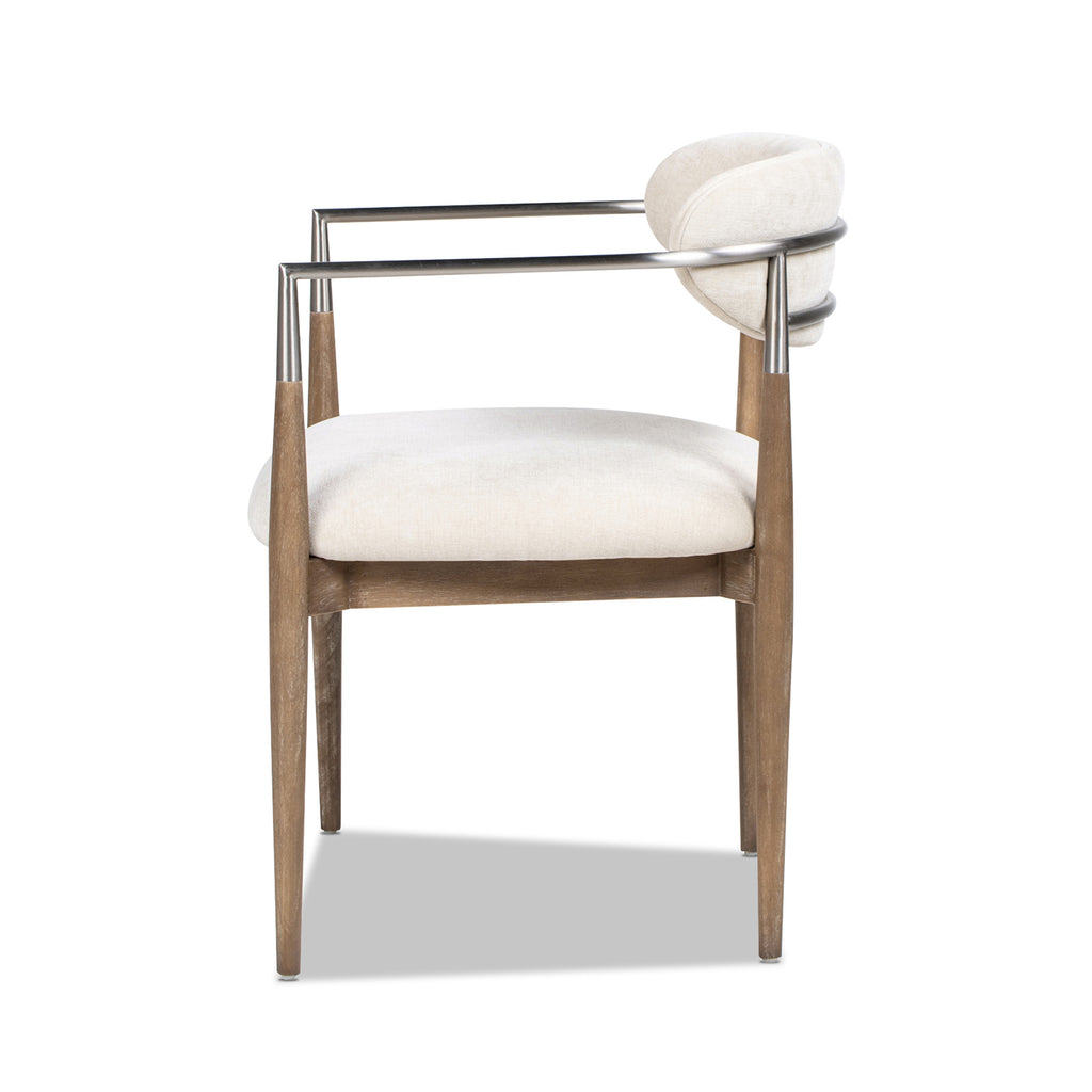 Artemis Mixed Material Upholstered Dining Arm Chair
