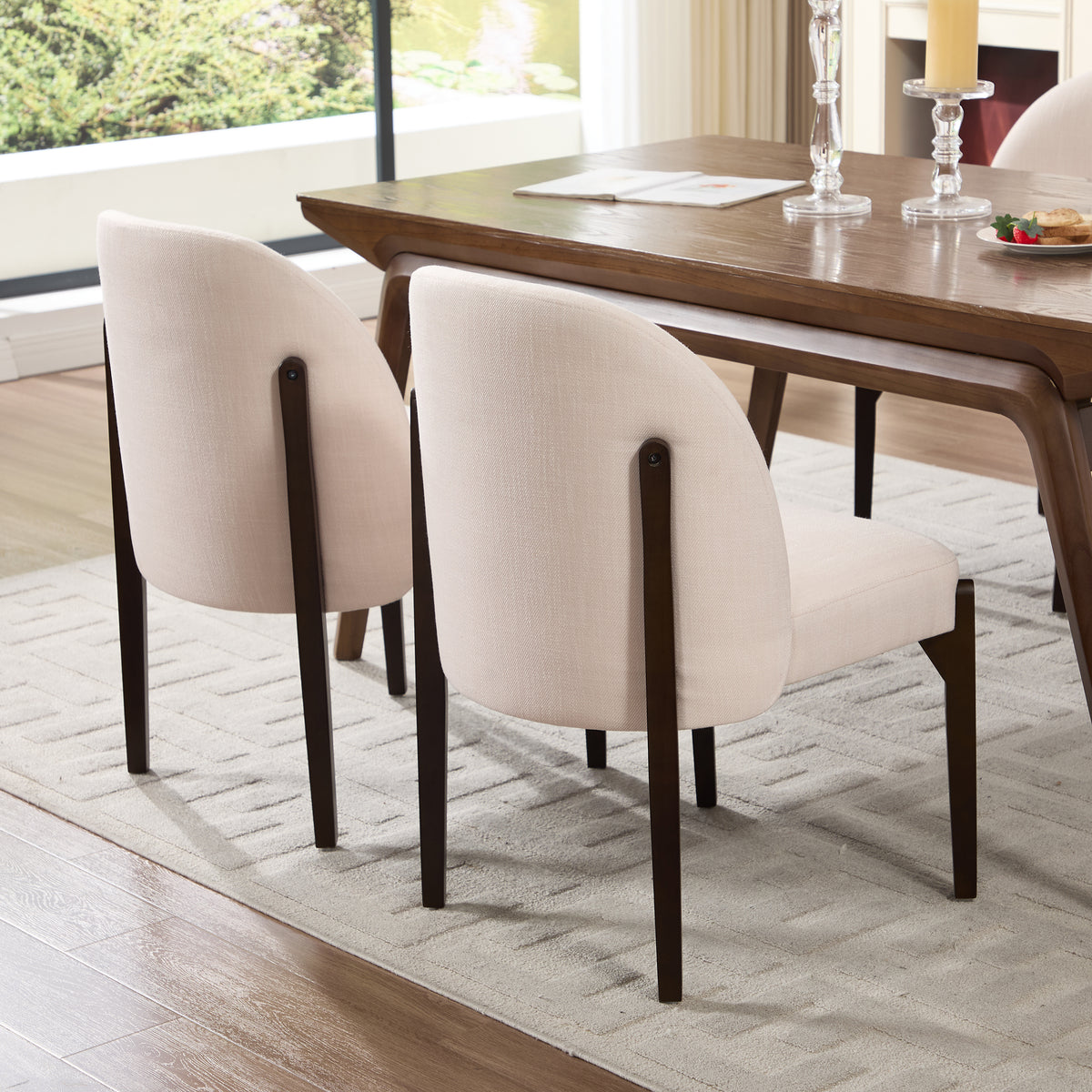 Wooden Dining Chairs Set of 2