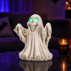 Halloween Ghost Figurine - LED Light Up with Glowing Eyes