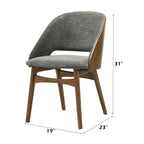 Delmon Fabric & Dark Seating for Dining